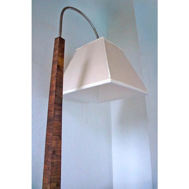A beautiful Art Deco floor lamp with a unique rectangular lamp shade, which is brand new. The lamp was restored -...