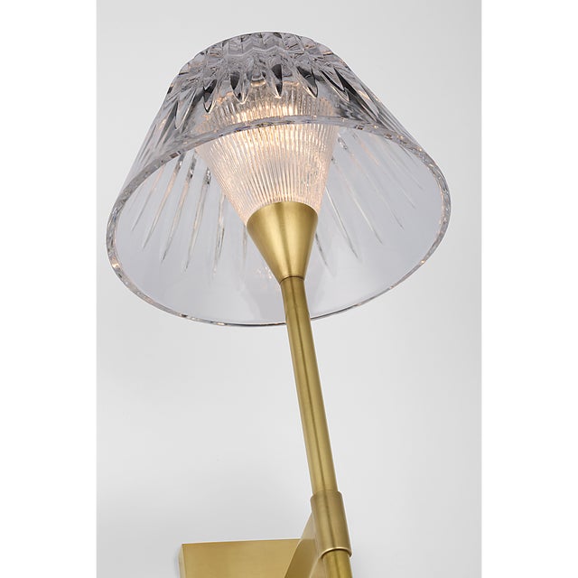 Waterford for Visual Comfort Signature Blaze 14" Sconce in Natural Brass with Clear Crystal For Sale - Image 9 of 14