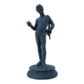 Grand Tour Solid Bronze “Narcissus” After the Antique – Early 20th Century Classical Figure For Sale
