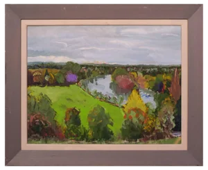 Jackson, Richmond Terrace, Autumn, 20th Century, Oil on Board, Framed