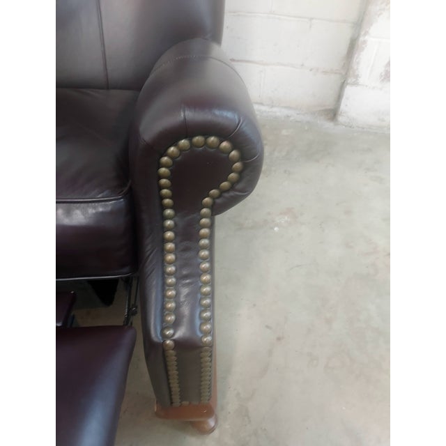 Thomasville Leather Recliner With Nailhead Trim Chairish