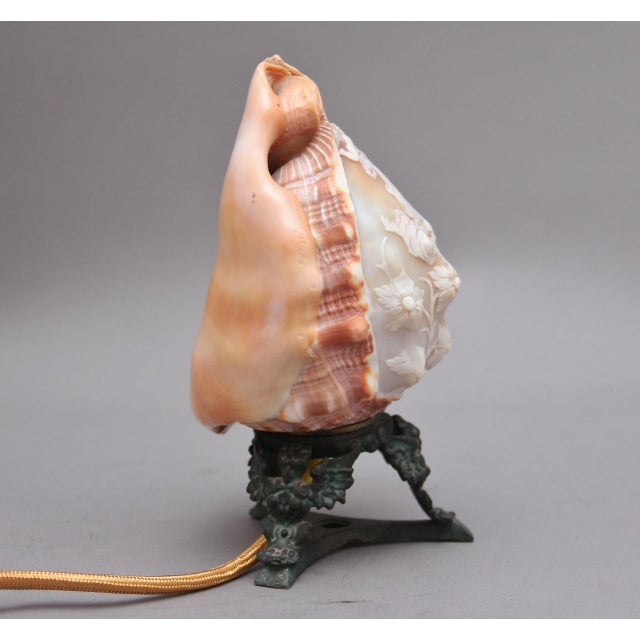 Antique Carved Shell Cameo Lamp, 1880 For Sale - Image 6 of 10