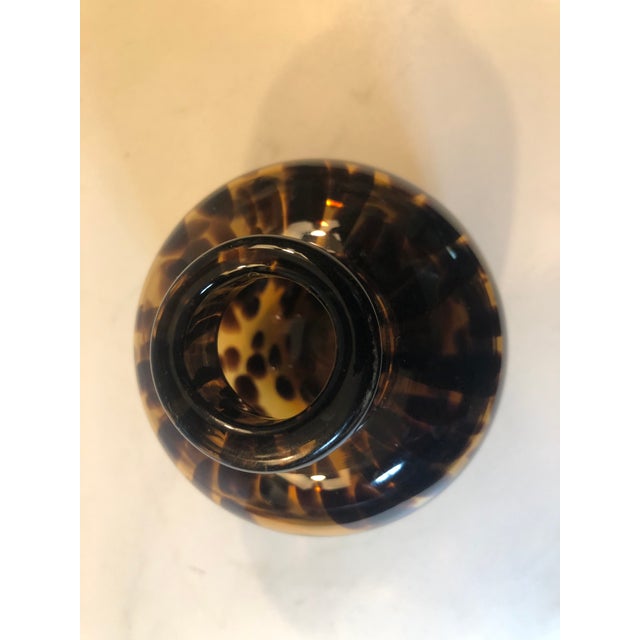 1970s Tortoise Handblown Murano Style Bud Vase For Sale - Image 4 of 7