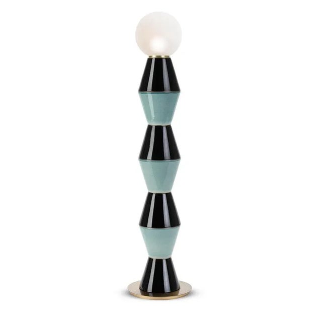 Palm floor lamp by marioni dimensions: w 28 x d 28 x h 121 cm. Materials: ceramic 7 decorative elements and satin glass...
