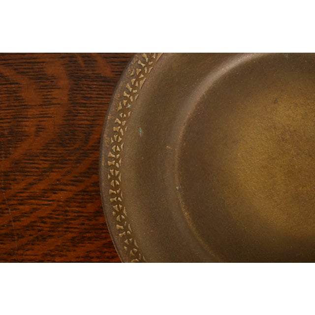 Metal Tiffany Studios New York Bronze Shallow Bowl or Plate With Decorative Border For Sale - Image 7 of 13