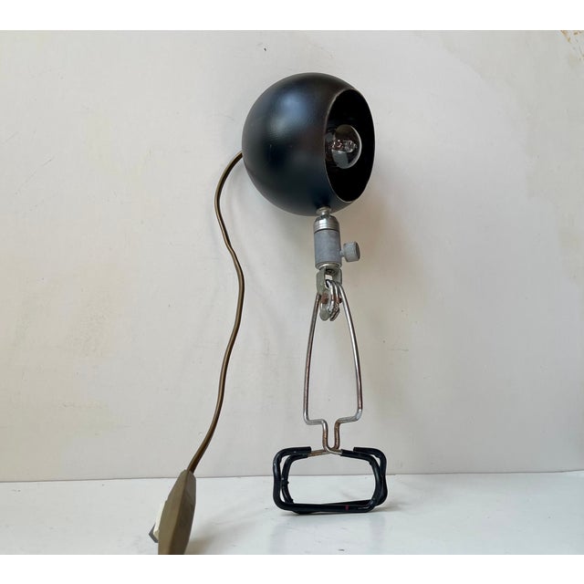 Vintage Danish Adjustable Black Ball Clamp Lamp,1970s For Sale - Image 10 of 10