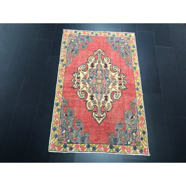 Handmade wool and cotton rug in Turkish Anatolia Carpet, Vintage Oushak Rug, Turkish Vintage Anatolian Rug, Handmade wool...