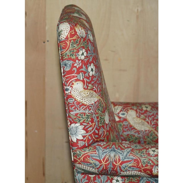 Modern Strawberry Thief Fabric Library Lounge Chair from William Morris For Sale - Image 17 of 18