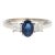 1.20ctw Sapphire and Diamond Engagement Ring, 18k White Gold, Ring Size 8.25 For Sale