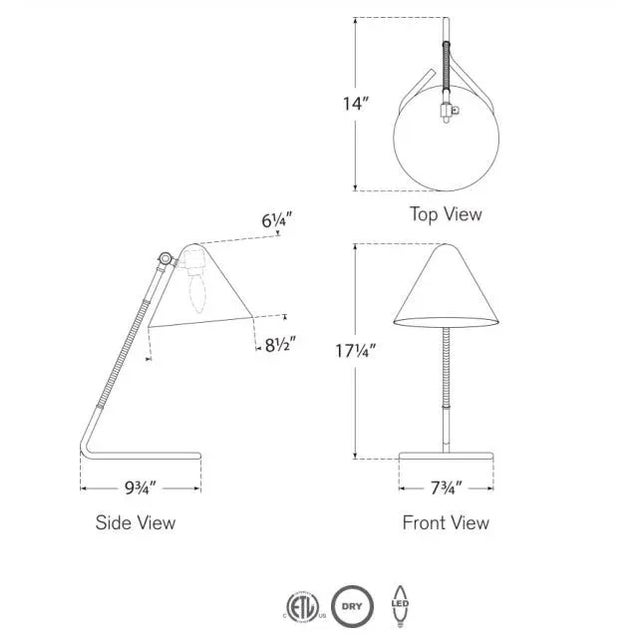 Transitional Amber Lewis for Visual Comfort Signature Laken Small Desk Lamp in Polished Nickel and Black Rattan with White Shade For Sale - Image 3 of 3