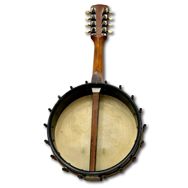 Authentic American Antique Small 8 String Banjo Style Musical Instrument for Decoration - Circa Early 1900s For Sale - Image 11 of 18
