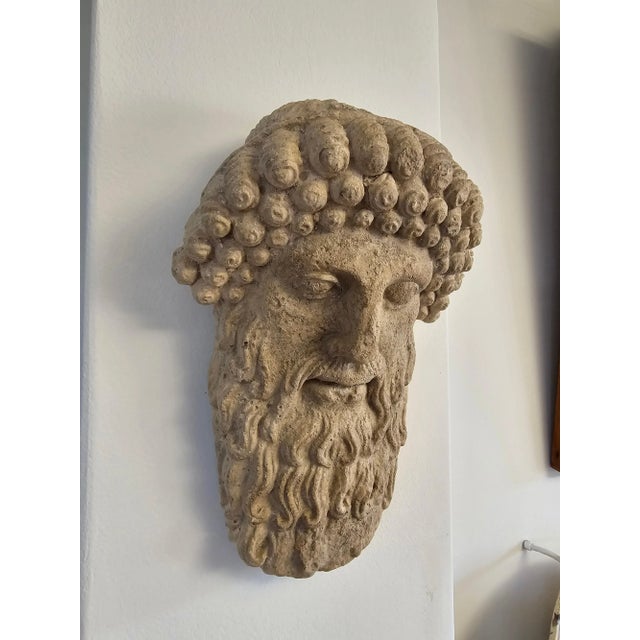 Ceramic Greek God Face in Terracotta, 1950s For Sale - Image 7 of 13