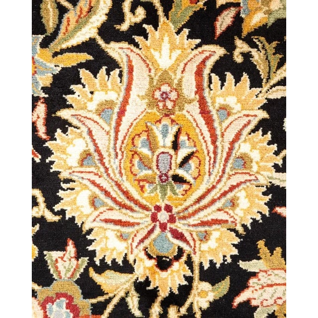 Traditional Mogul, One-of-a-Kind Hand-Knotted Area Rug in Black, 6' 3" x 6' 4" For Sale - Image 3 of 8