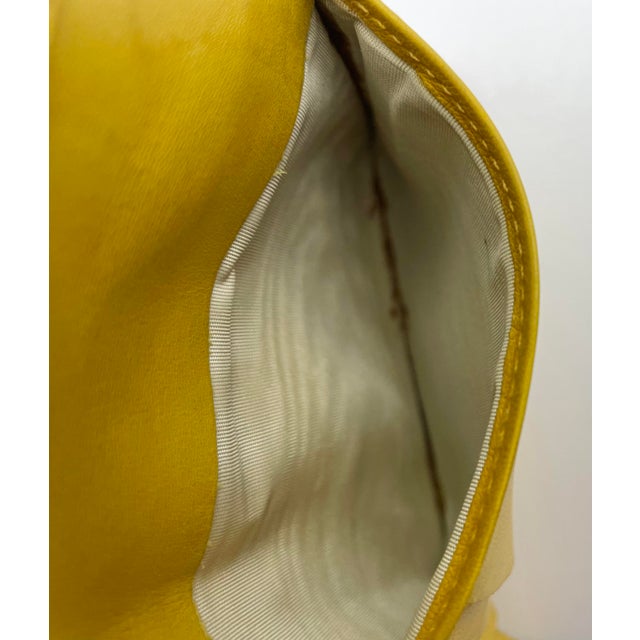 Chanel yellow leather, Classic Caviar, bifold wallet. CC logo, card holder, Made in Italy, 4 3/8”H x 3 1/4”W x 5/8”D