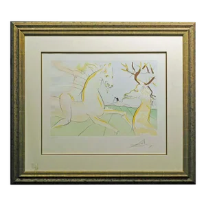 Salvador Dali "Le Cavalier Et Le Cerf" Hand Signed Intaglio Artwork