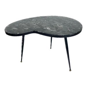 Mid-Century Modern Marble Kidney Side Table