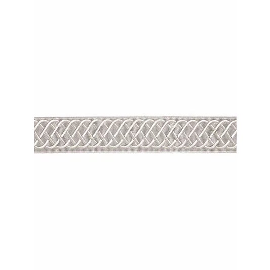 Traditional Scalamandre Helix Embroidered Tape, Silver Grey Fabric For Sale - Image 3 of 3