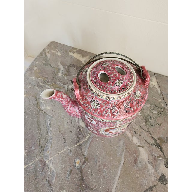 20th Century Pink Famille Rose Teapot For Sale - Image 4 of 7