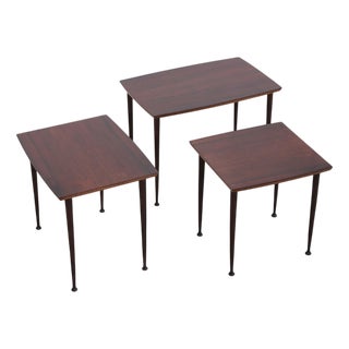 Vintage Nesting Tables in Rosewood, 1960s, Set of 3 For Sale