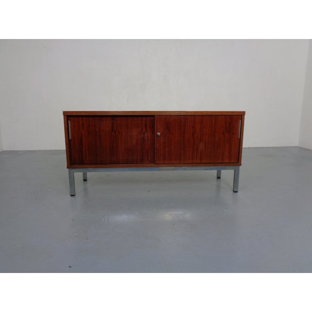 Mid-Century Modern Small Rosewood Office Sideboard with Sliding Doors, Germany, 1960s For Sale - Image 3 of 17