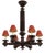 Vintage French Brutalist Six-Arm Chandelier by Charles Dudouty, 1940s For Sale