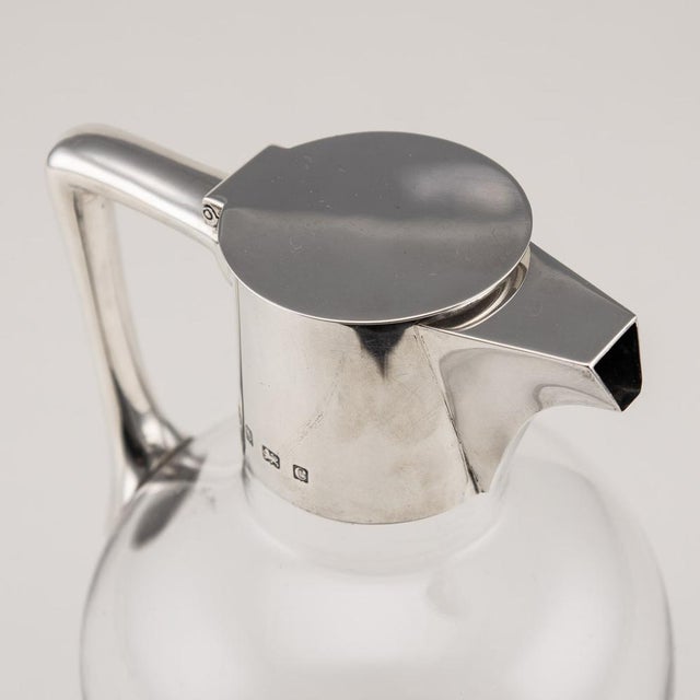 Metal 20th Century Edwardian Solid Silver & Glass Claret Jug, London, 1902 For Sale - Image 7 of 12