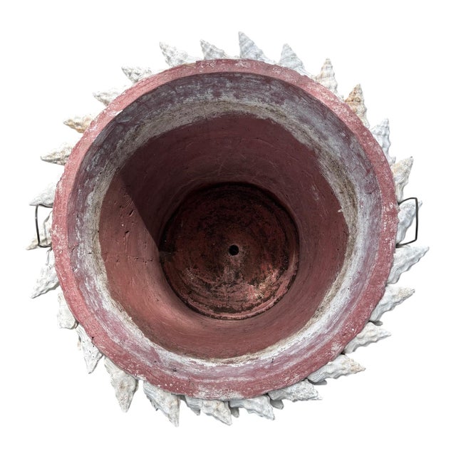 Monumental Italian Coquillage Shell-Encrusted Terracotta Planter, Mid-20th Century For Sale In Los Angeles - Image 6 of 14