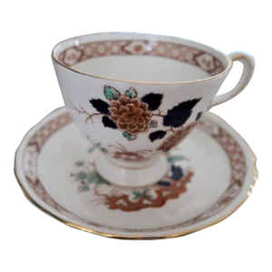1940s Tuscan Fine Bone China Tea Cup and Saucer Set- 2 Pieces