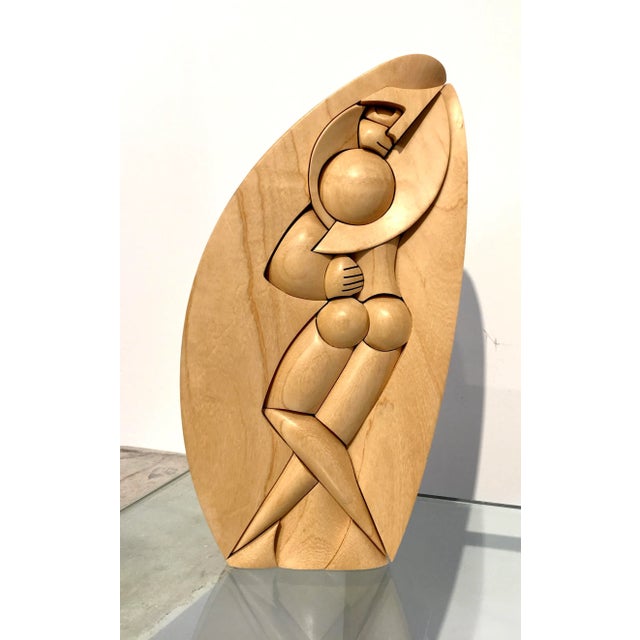 2006 " Tango Argentina" Cubist Figurative Wood Sculpture by Roberto de Fortino For Sale - Image 4 of 4