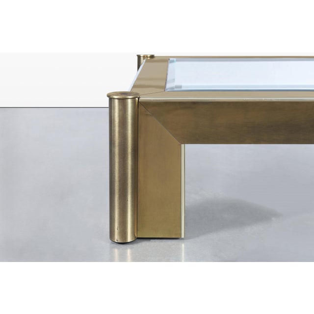 Vintage Brass and Glass Coffee Table Attributed to Mastercraft For Sale - Image 10 of 14