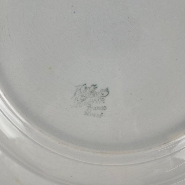 Ceramic Art Nouveau Round Apple Tree Platter from KG Lunéville, 1900-1930 For Sale - Image 7 of 11