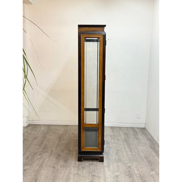 Brown Vintage Asian Modern Curio Cabinet For Sale - Image 8 of 11