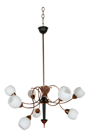 1950s Nine-Light Italian Fixture Attributed to Stilnovo