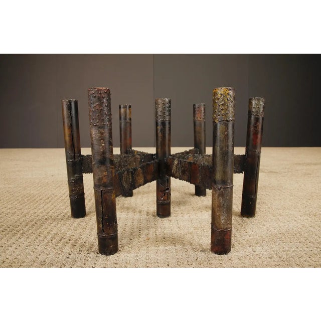 Metal Paul Evans Brutalist Cocktail Table in Patinated Steel and Bronze, C. 1970 For Sale - Image 7 of 16