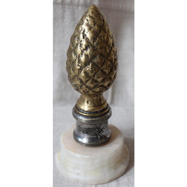 Shabby Chic Bronze & Silver-Plate Finial For Sale - Image 3 of 6