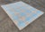 Beige Handmade Cotton Area Rug Natural Vegetable Dyed Reversible Beige Blue Tile Pattern Rug - 9'x12' For Sale - Image 8 of 11