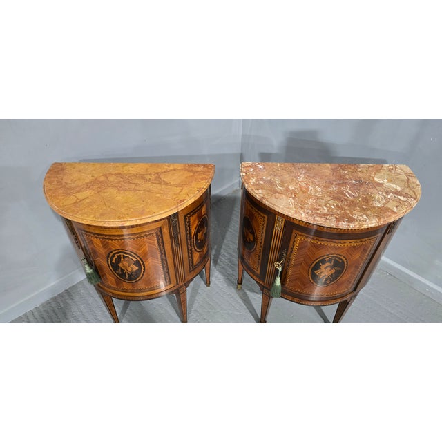French Marquetry Cabinets, 1920s, Set of 2 For Sale - Image 7 of 13