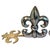 French Vintage French Fleur De Lis Cast Aluminum & Brass Bookends For Sale - Image 3 of 5