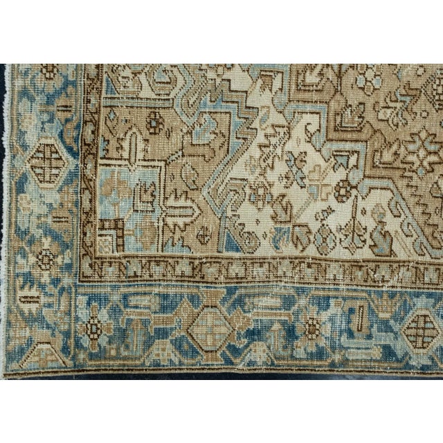 Blue & Brown Oriental Handwoven Vintage Rug 7'5" x 11'7" For Sale - Image 4 of 9