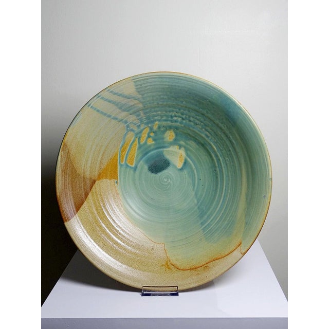 Brown Large Dutch Ceramic Fruit Bowl by Egbert Boonstra, 1990s For Sale - Image 8 of 15