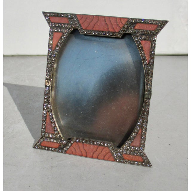 1920s Art Deco Enamel Photo Frame Circa 20s For Sale - Image 5 of 9