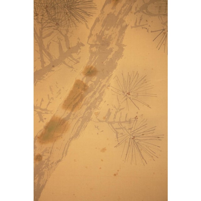 C. 1900-1920s Imai Kōshi "Magpies on a Pine Tree", Japanese Silk Scroll Painting For Sale - Image 10 of 18