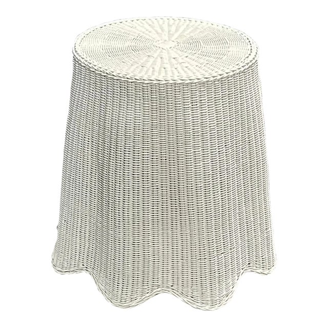 Trompe L’oeil Boho Chic Wicker Ghost Table For Sale
