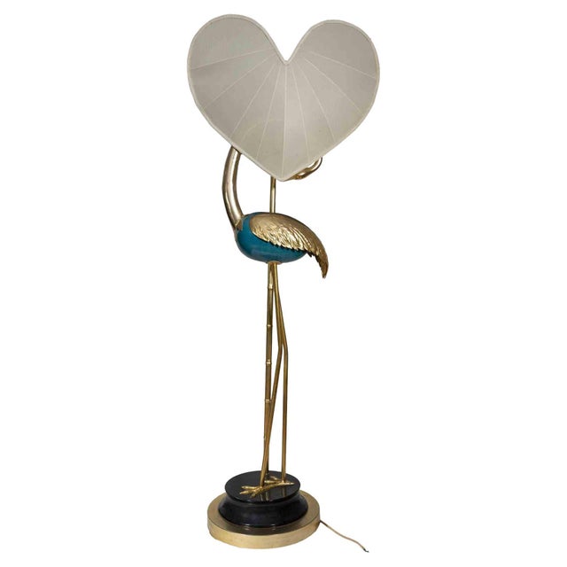 Vintage Flamingo Turquoise and Gold Lamp Lamp by Antonio Pavia, 1970s For Sale - Image 6 of 6