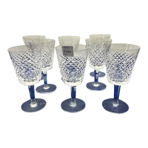 1980s Waterford Alana Style Water or Wine Glasses, Set of 8