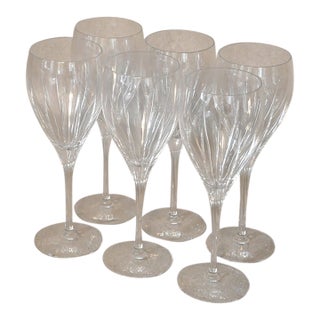 Set of 6 Christofle Iriana Crystal Glasses For Sale