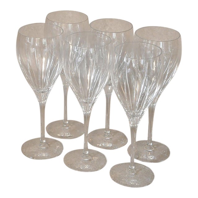 Set of 6 Christofle Iriana Crystal Glasses For Sale