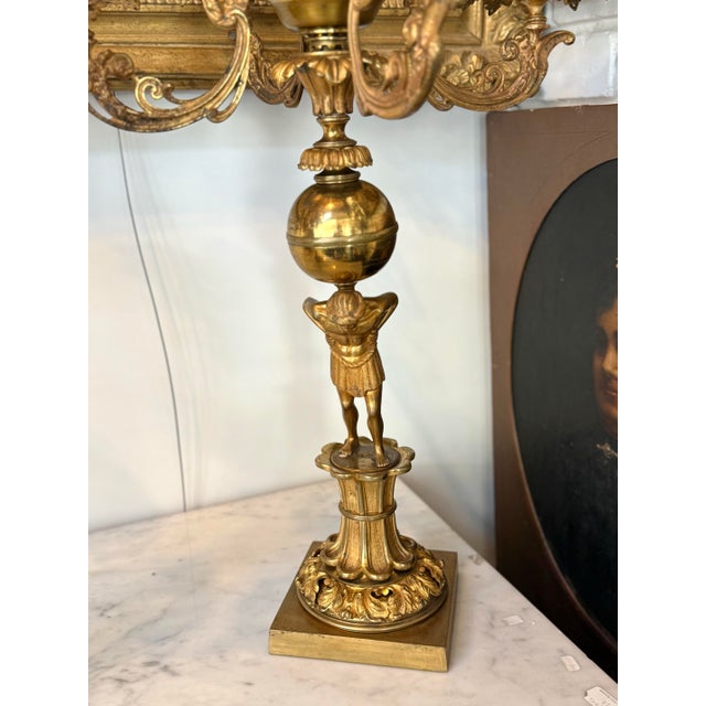 Metal Pair of h.n. Hooper & Co. Gilt Brass Figural Atlas Candelabra, Circa 1840 For Sale - Image 7 of 10