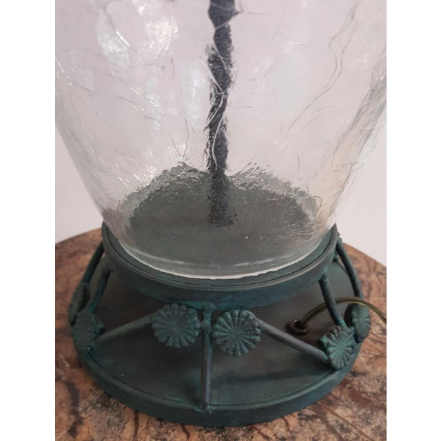 2010s Art Nouveau Glass and Patina Lamp For Sale - Image 5 of 9