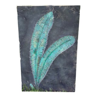 Large Vintage Textured Mosaic Leaf Wall Hanging Large Glass Leaves Wall Art For Sale